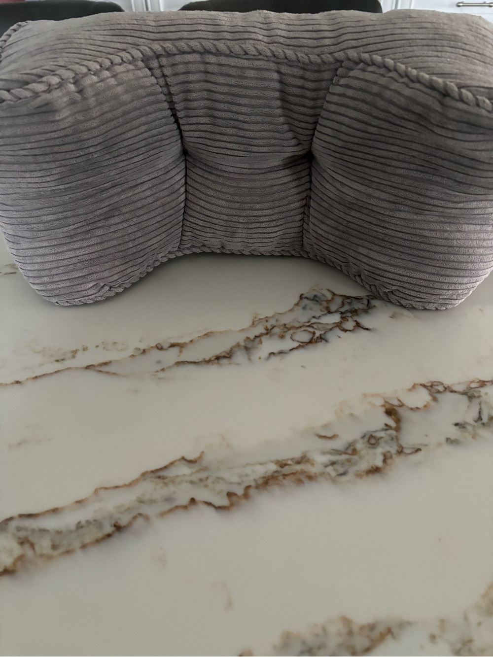 Gray Corduroy Neck/Back Support Pillow